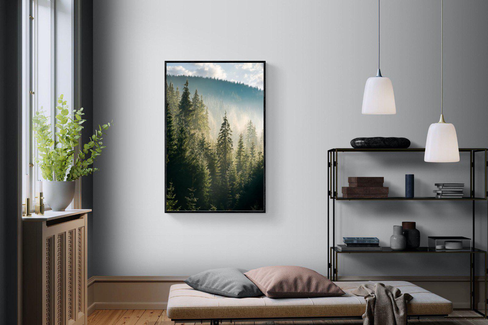 Spruce Forest-Wall_Art-100 x 150cm-Mounted Canvas-Black-Pixalot