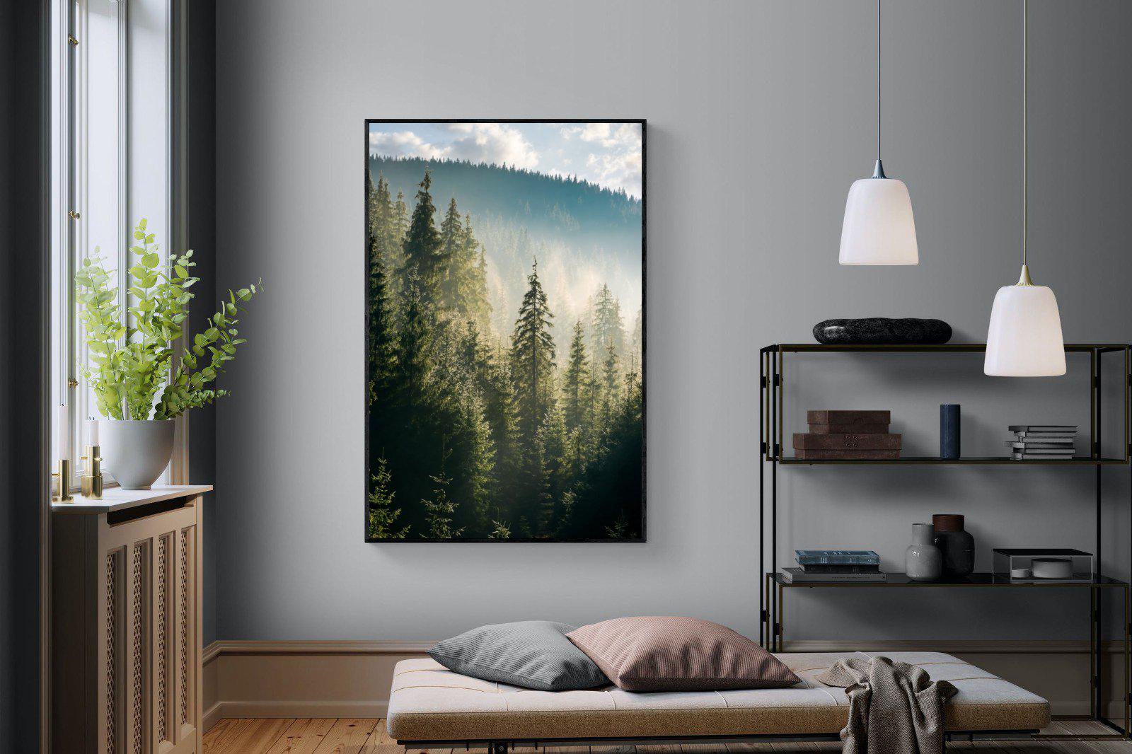 Spruce Forest-Wall_Art-120 x 180cm-Mounted Canvas-Black-Pixalot