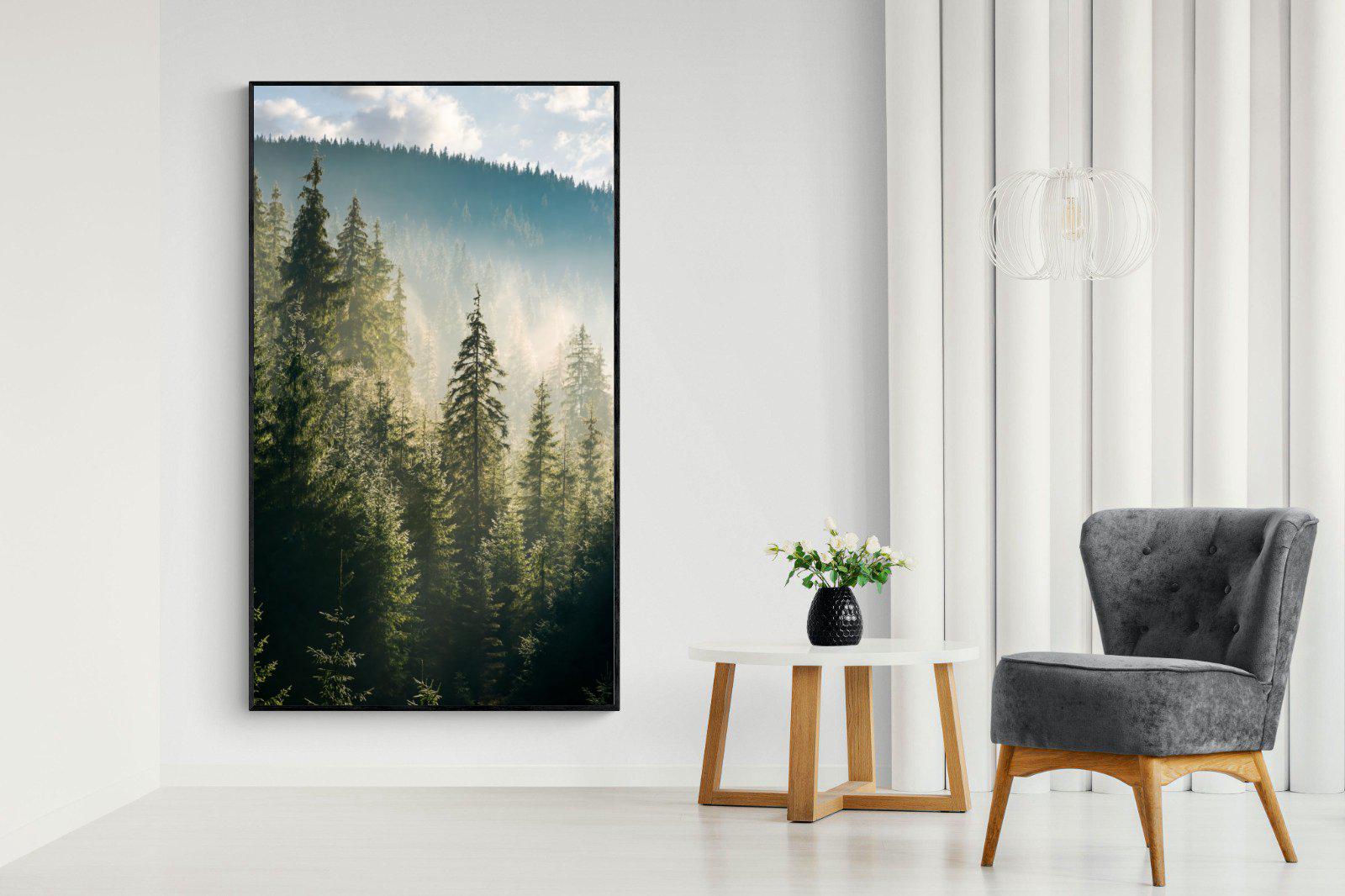 Spruce Forest-Wall_Art-130 x 220cm-Mounted Canvas-Black-Pixalot