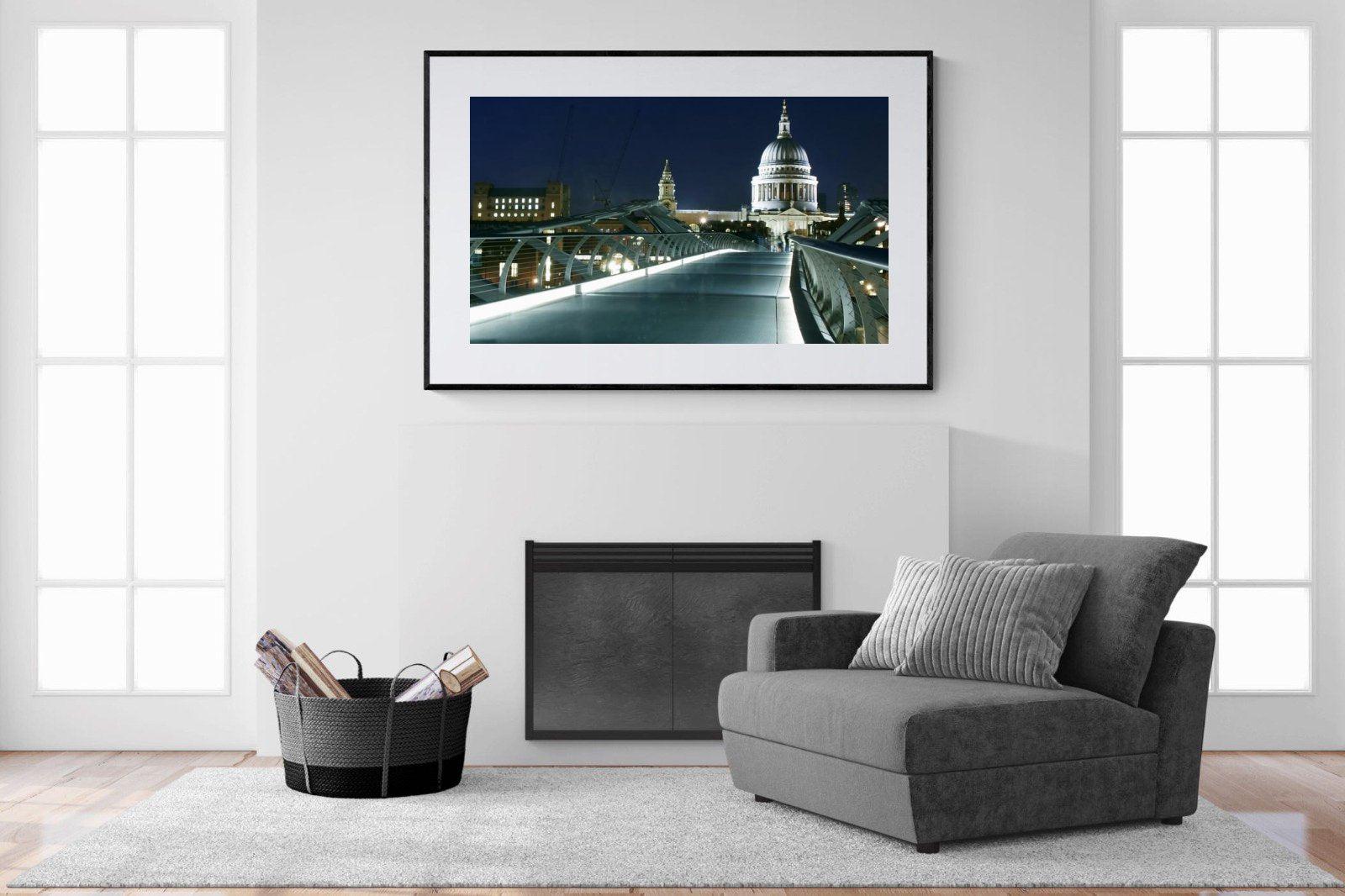St Paul's-Wall_Art-150 x 100cm-Framed Print-Black-Pixalot