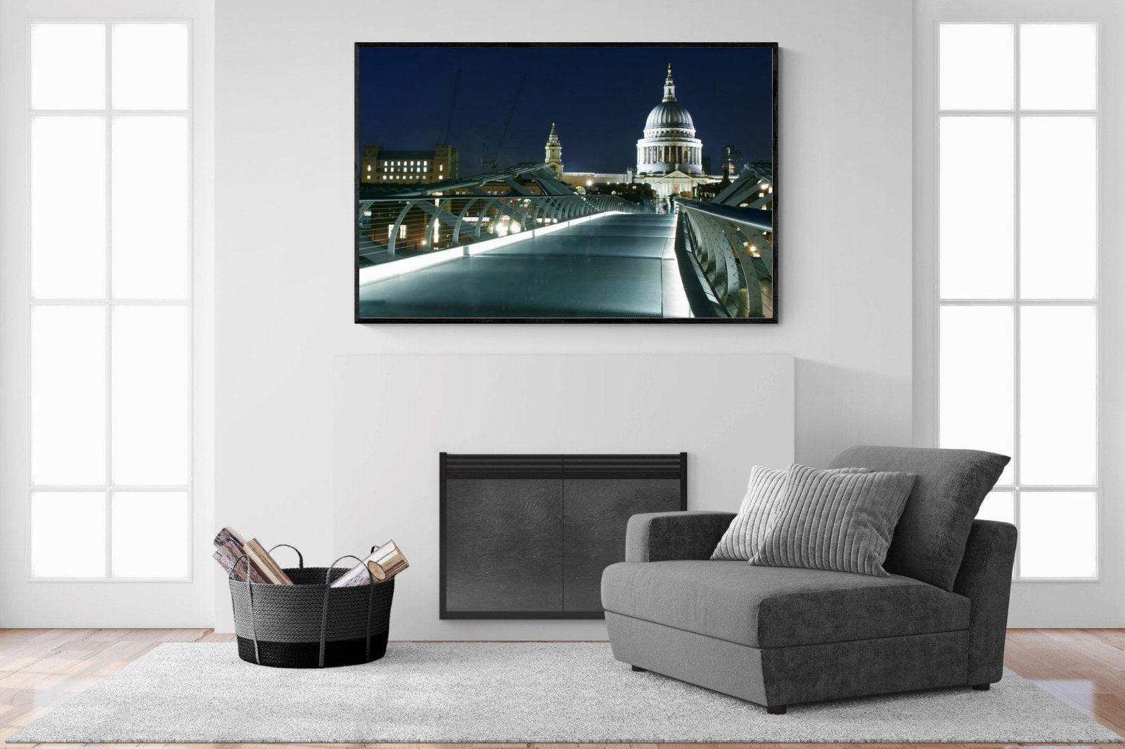 St Paul's-Wall_Art-150 x 100cm-Mounted Canvas-Black-Pixalot