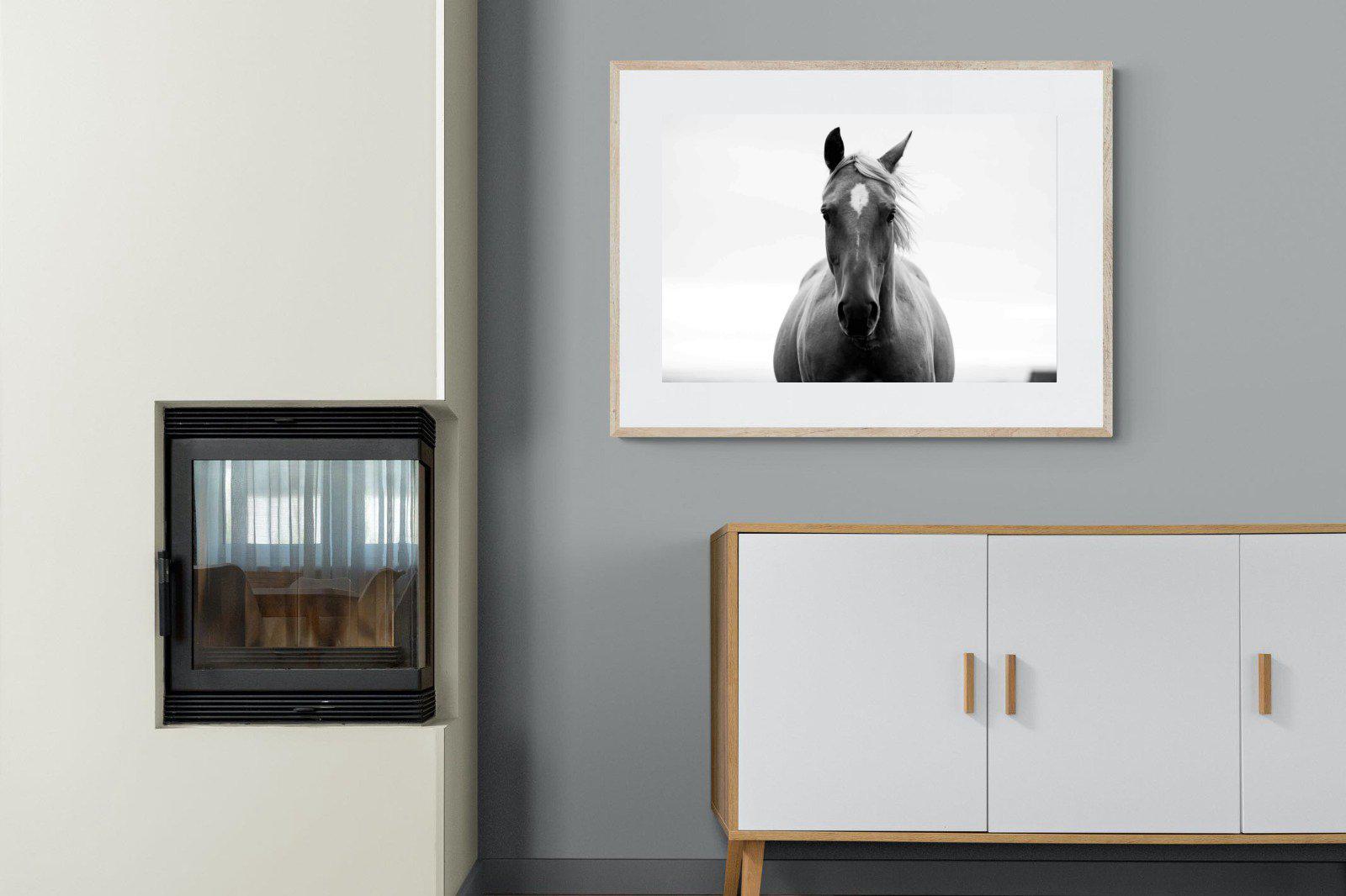 Stallion-Wall_Art-100 x 75cm-Framed Print-Wood-Pixalot