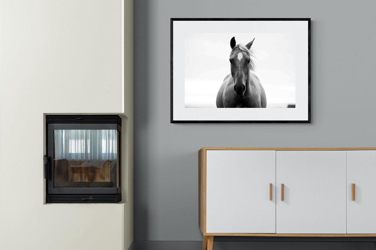 Stallion-Wall_Art-100 x 75cm-Framed Print-Black-Pixalot