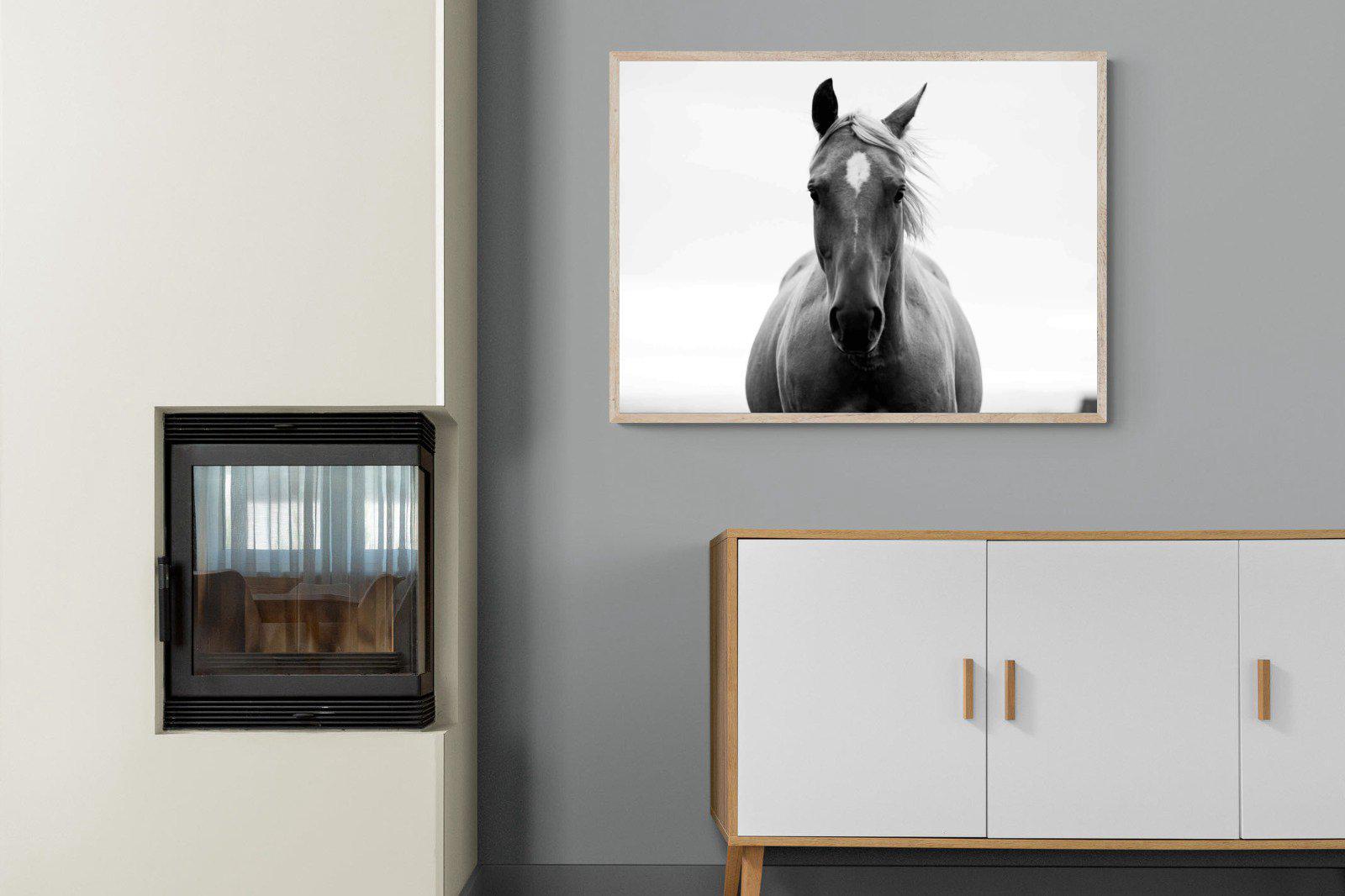Stallion-Wall_Art-100 x 75cm-Mounted Canvas-Wood-Pixalot