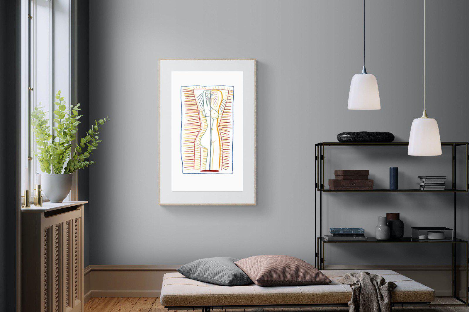 Standing Female Nude II-Wall_Art-100 x 150cm-Framed Print-Wood-Pixalot