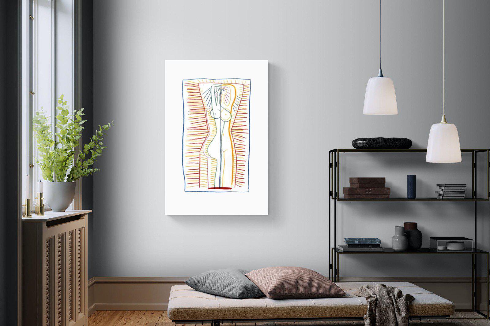 Standing Female Nude II-Wall_Art-100 x 150cm-Mounted Canvas-No Frame-Pixalot