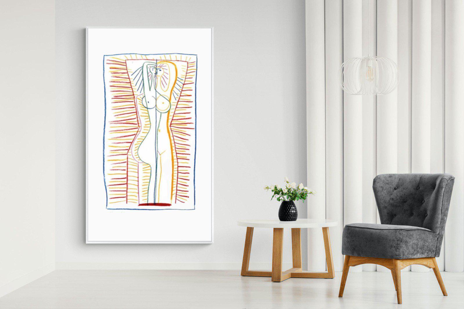 Standing Female Nude II-Wall_Art-130 x 220cm-Mounted Canvas-White-Pixalot