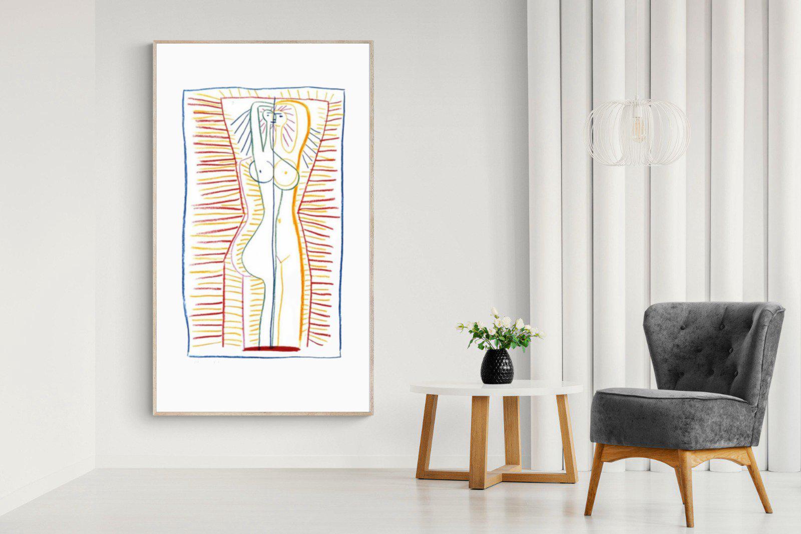 Standing Female Nude II-Wall_Art-130 x 220cm-Mounted Canvas-Wood-Pixalot