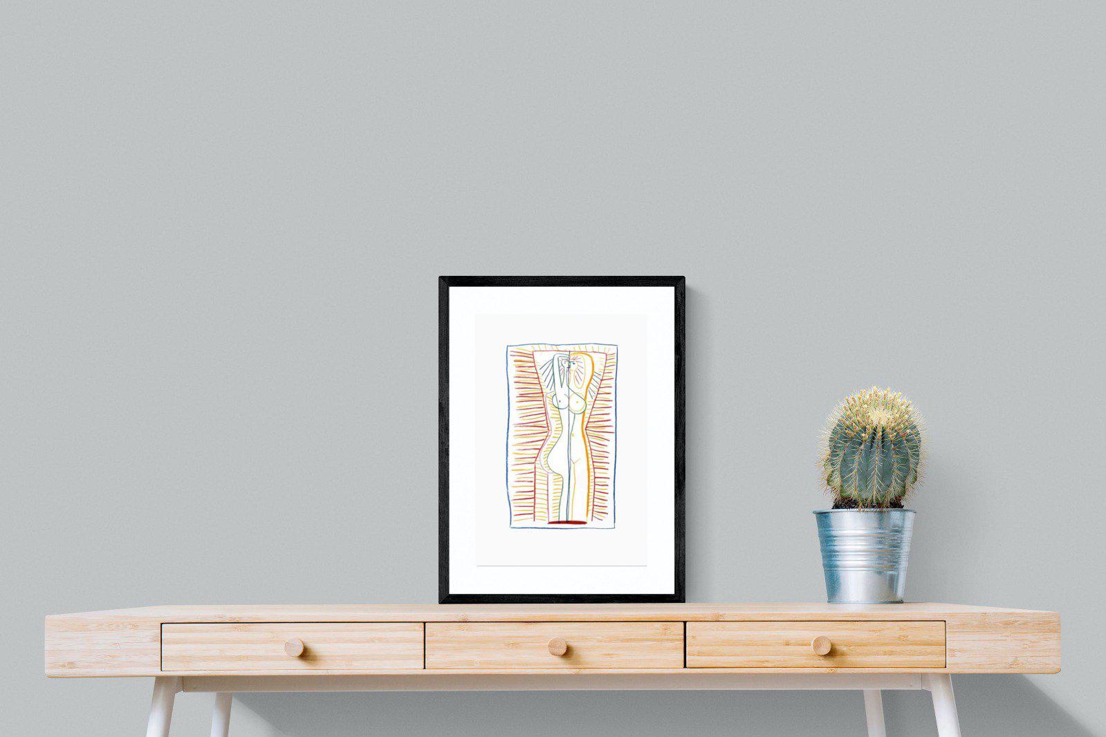 Standing Female Nude II-Wall_Art-45 x 60cm-Framed Print-Black-Pixalot