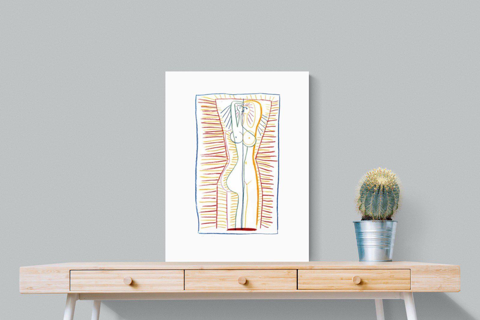 Standing Female Nude II-Wall_Art-60 x 80cm-Mounted Canvas-No Frame-Pixalot