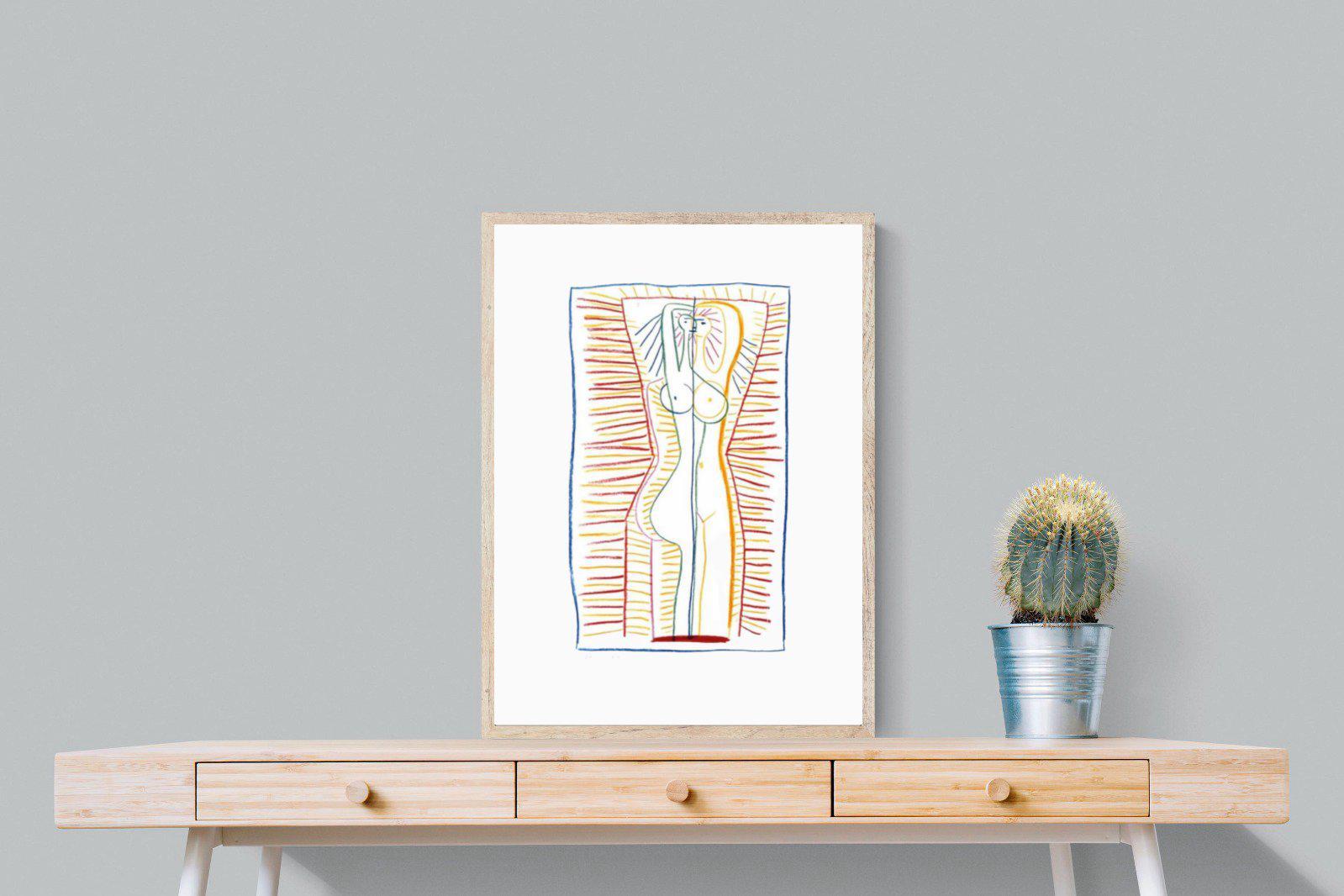 Standing Female Nude II-Wall_Art-60 x 80cm-Mounted Canvas-Wood-Pixalot