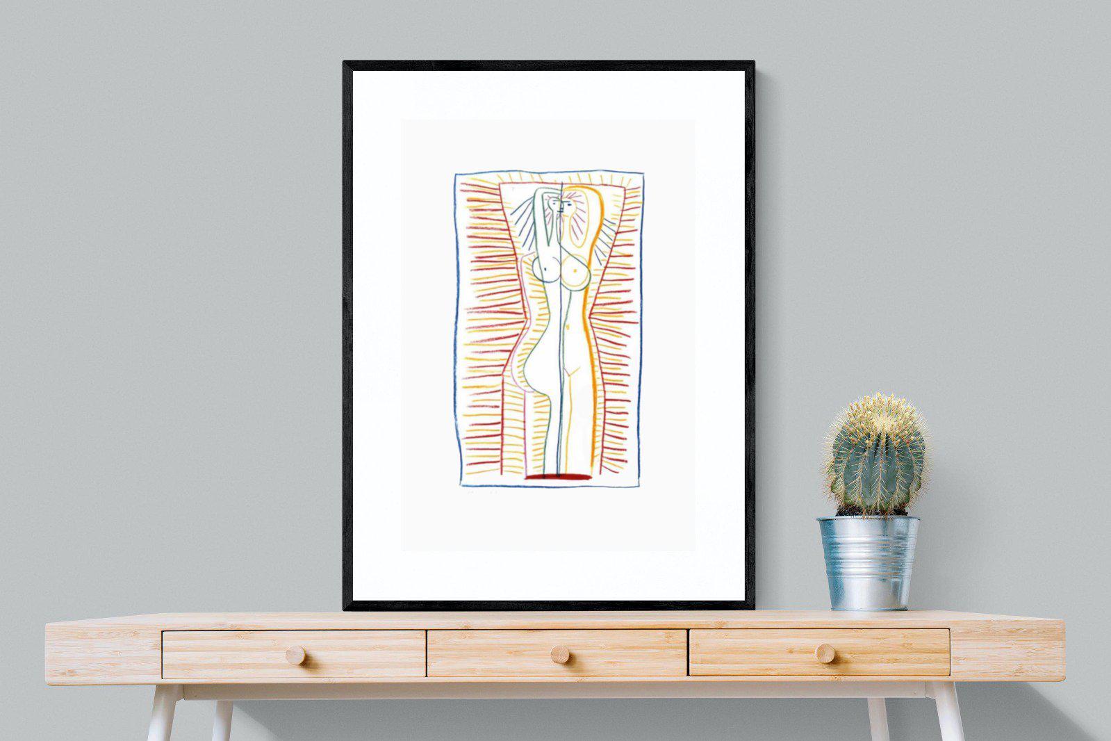 Standing Female Nude II-Wall_Art-75 x 100cm-Framed Print-Black-Pixalot