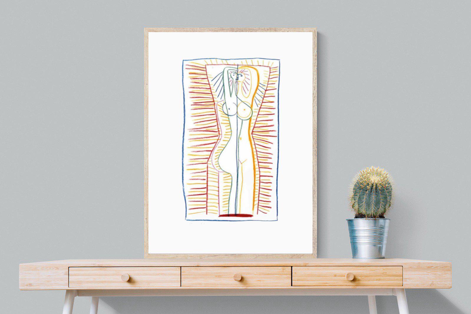 Standing Female Nude II-Wall_Art-75 x 100cm-Mounted Canvas-Wood-Pixalot