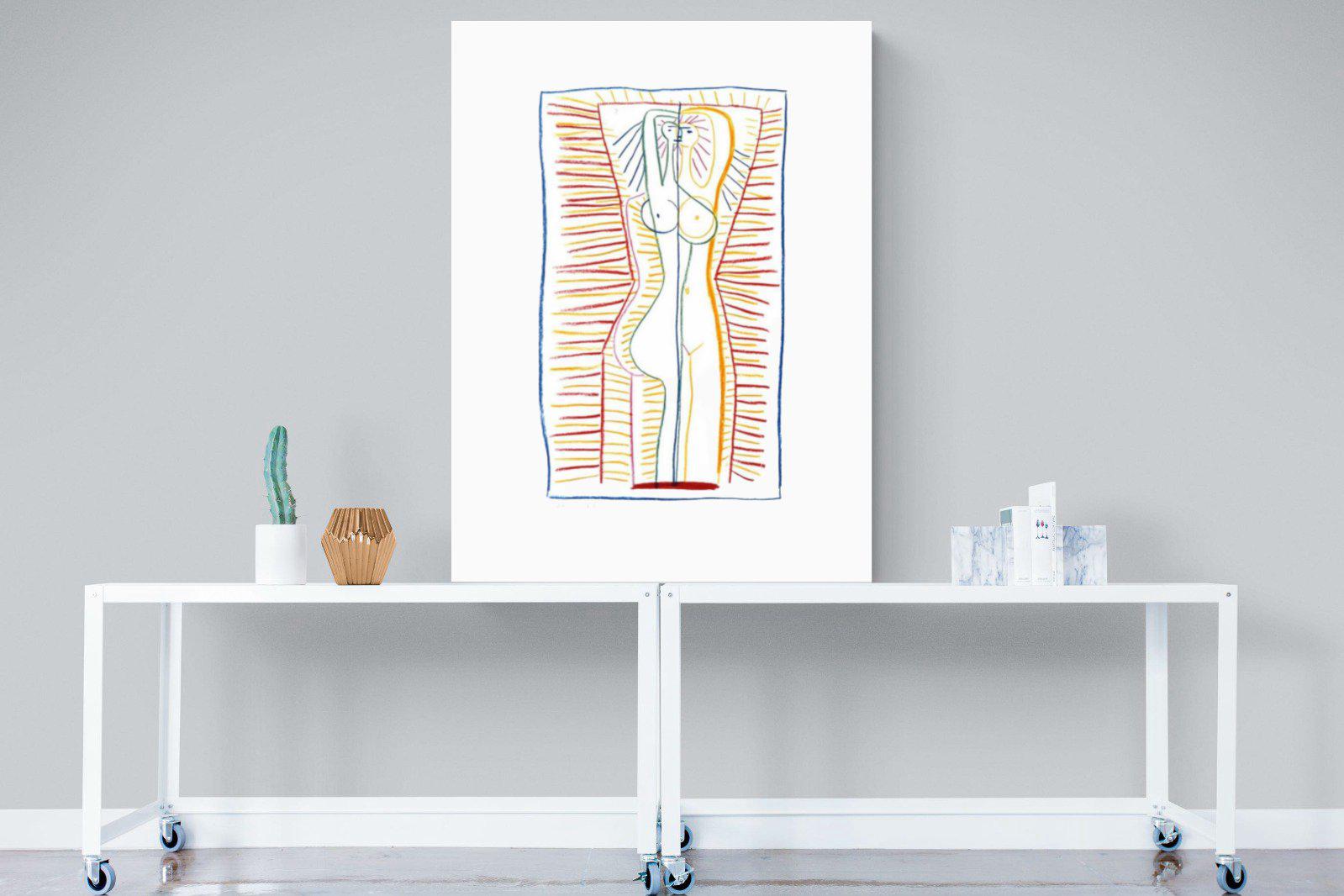 Standing Female Nude II-Wall_Art-90 x 120cm-Mounted Canvas-No Frame-Pixalot