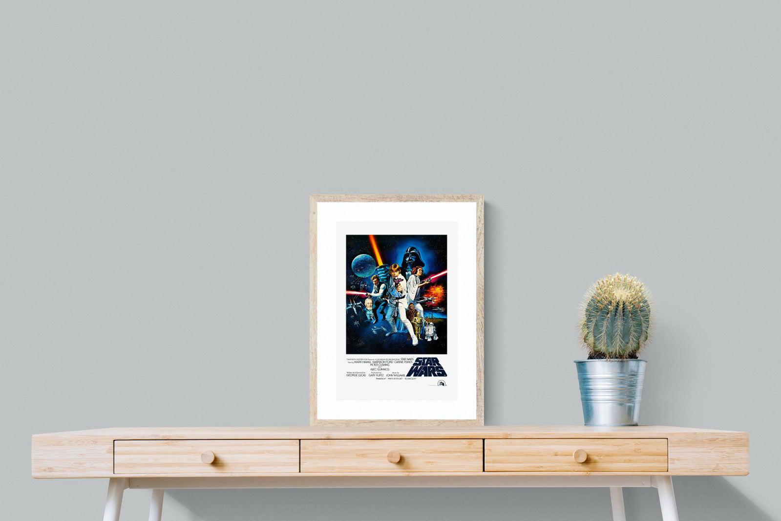 Star Wars Movie Poster-Wall_Art-45 x 60cm-Framed Print-Wood-Pixalot
