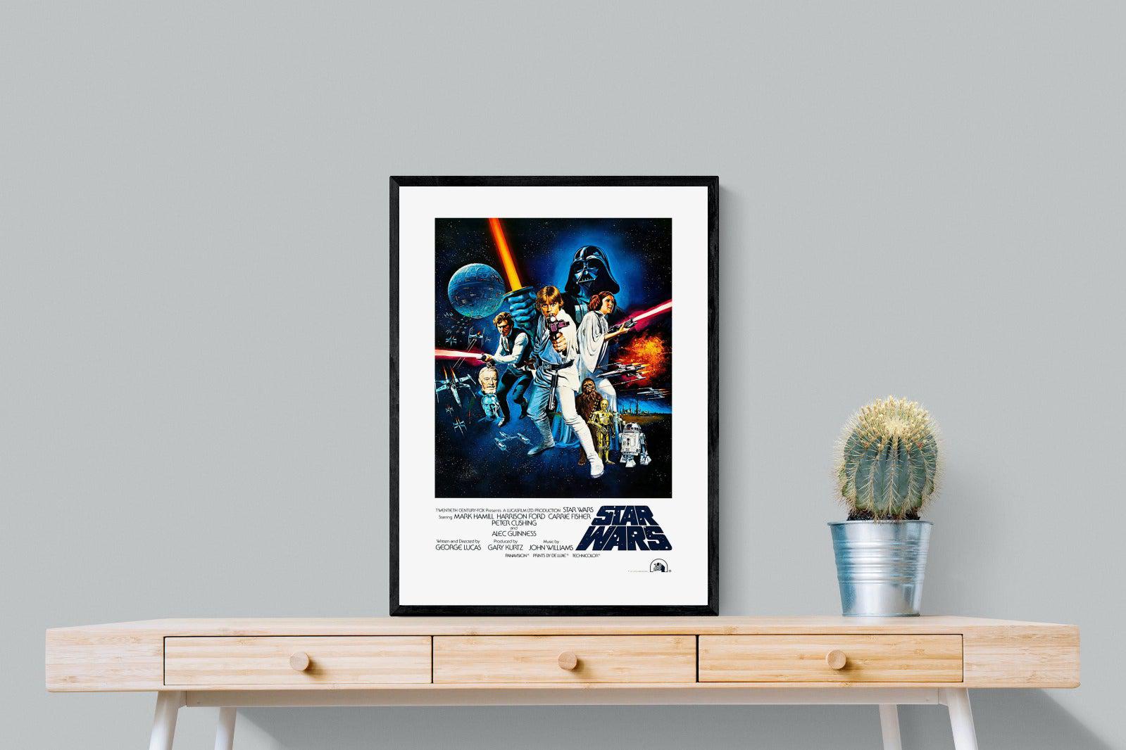 Star Wars Movie Poster-Wall_Art-60 x 80cm-Mounted Canvas-Black-Pixalot