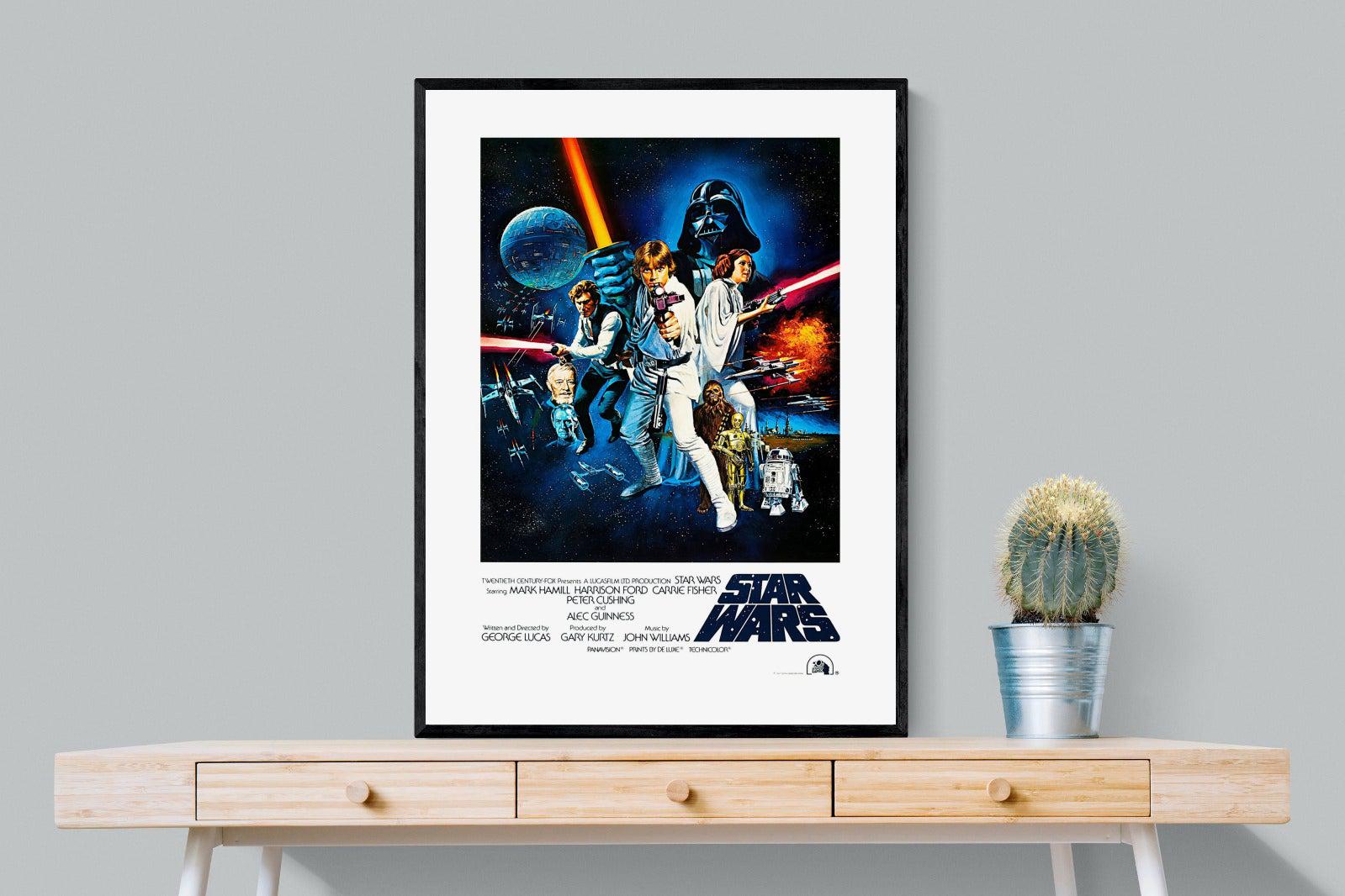 Star Wars Movie Poster-Wall_Art-75 x 100cm-Mounted Canvas-Black-Pixalot