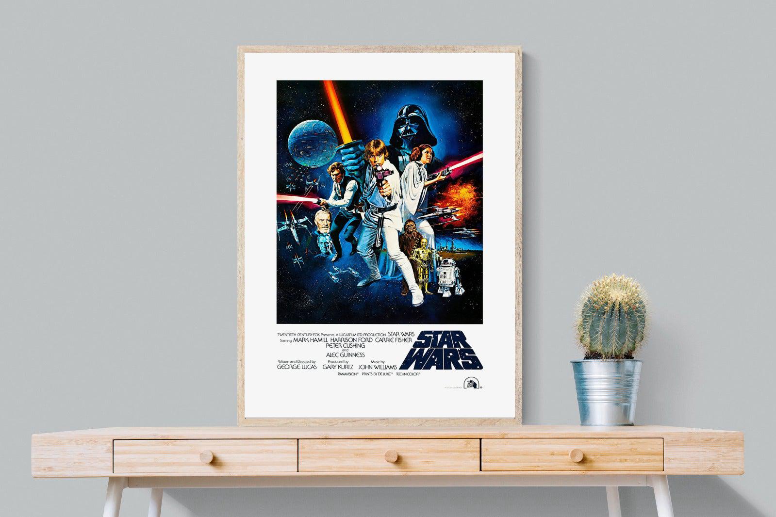 Star Wars Movie Poster-Wall_Art-75 x 100cm-Mounted Canvas-Wood-Pixalot