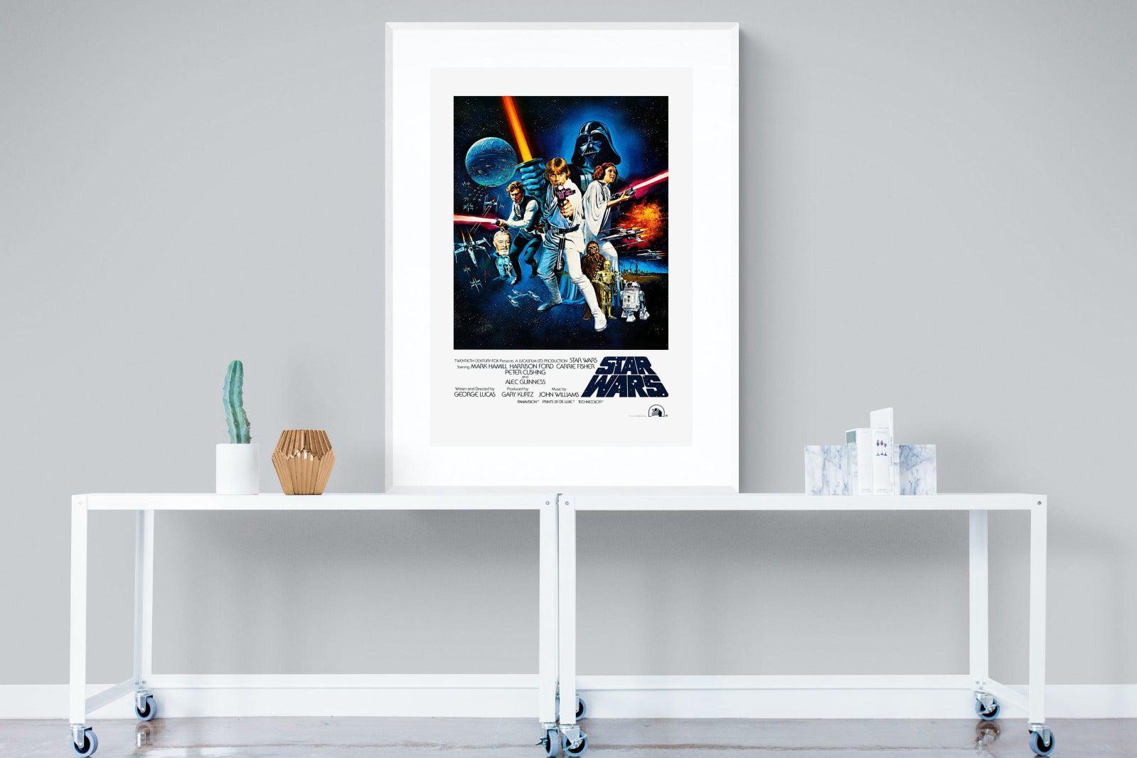 Star Wars Movie Poster-Wall_Art-90 x 120cm-Framed Print-White-Pixalot