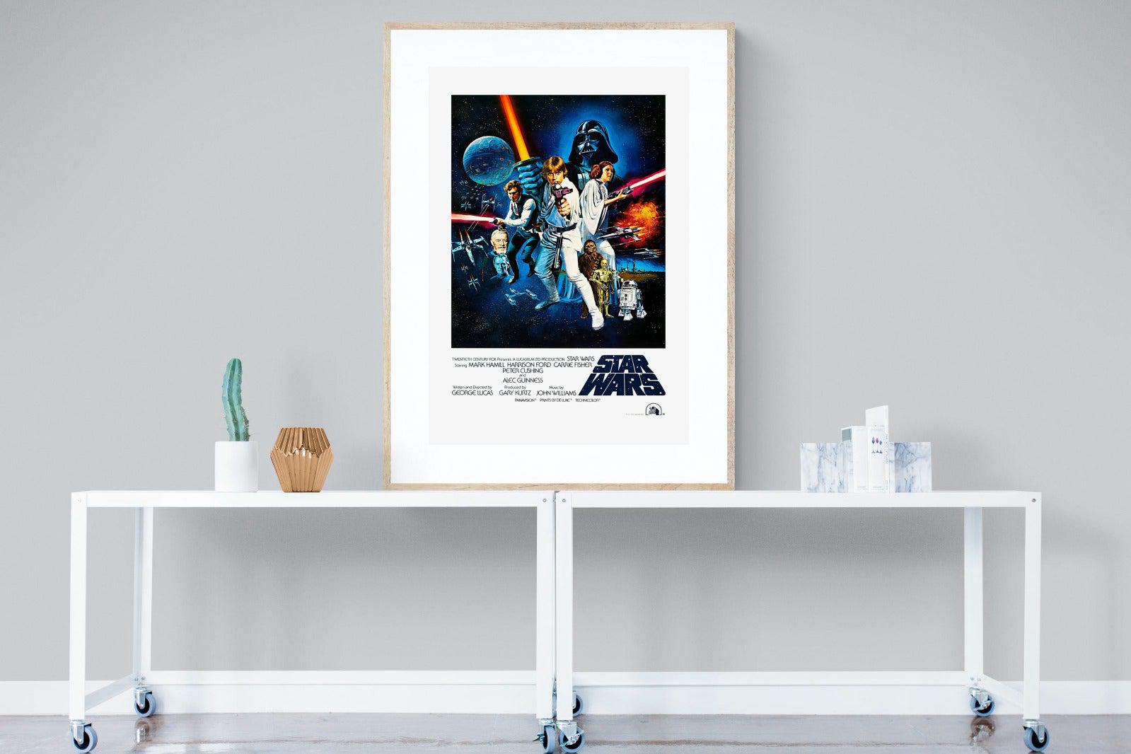 Star Wars Movie Poster-Wall_Art-90 x 120cm-Framed Print-Wood-Pixalot