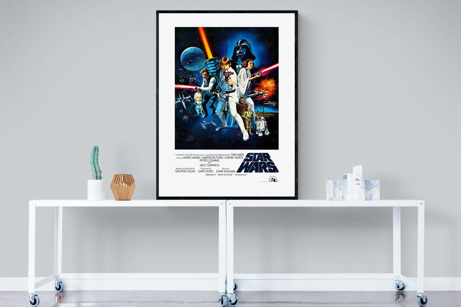 Star Wars Movie Poster-Wall_Art-90 x 120cm-Mounted Canvas-Black-Pixalot