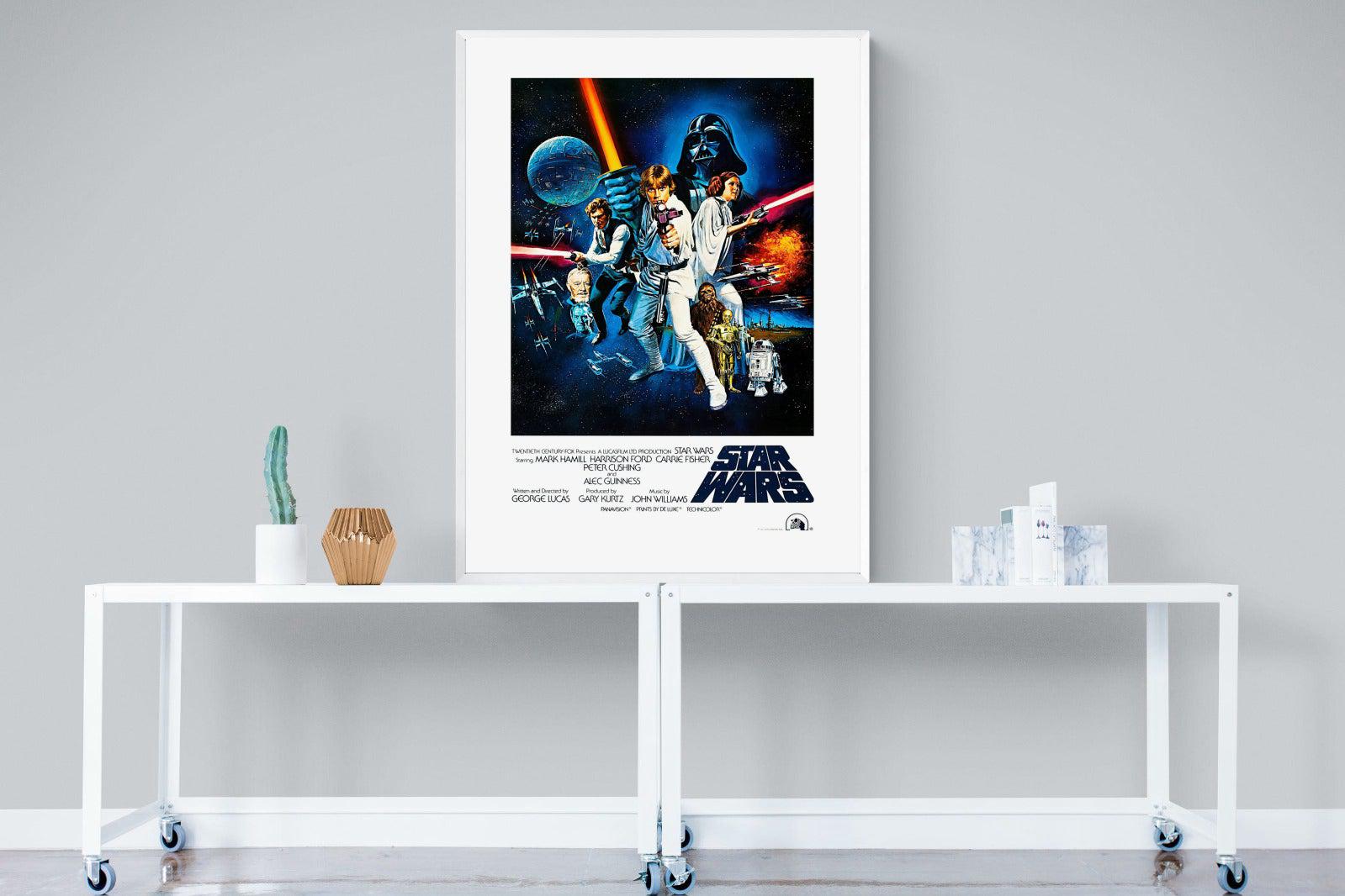 Star Wars Movie Poster-Wall_Art-90 x 120cm-Mounted Canvas-White-Pixalot