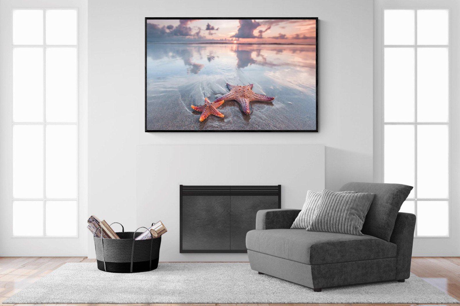 Starfish-Wall_Art-150 x 100cm-Mounted Canvas-Black-Pixalot