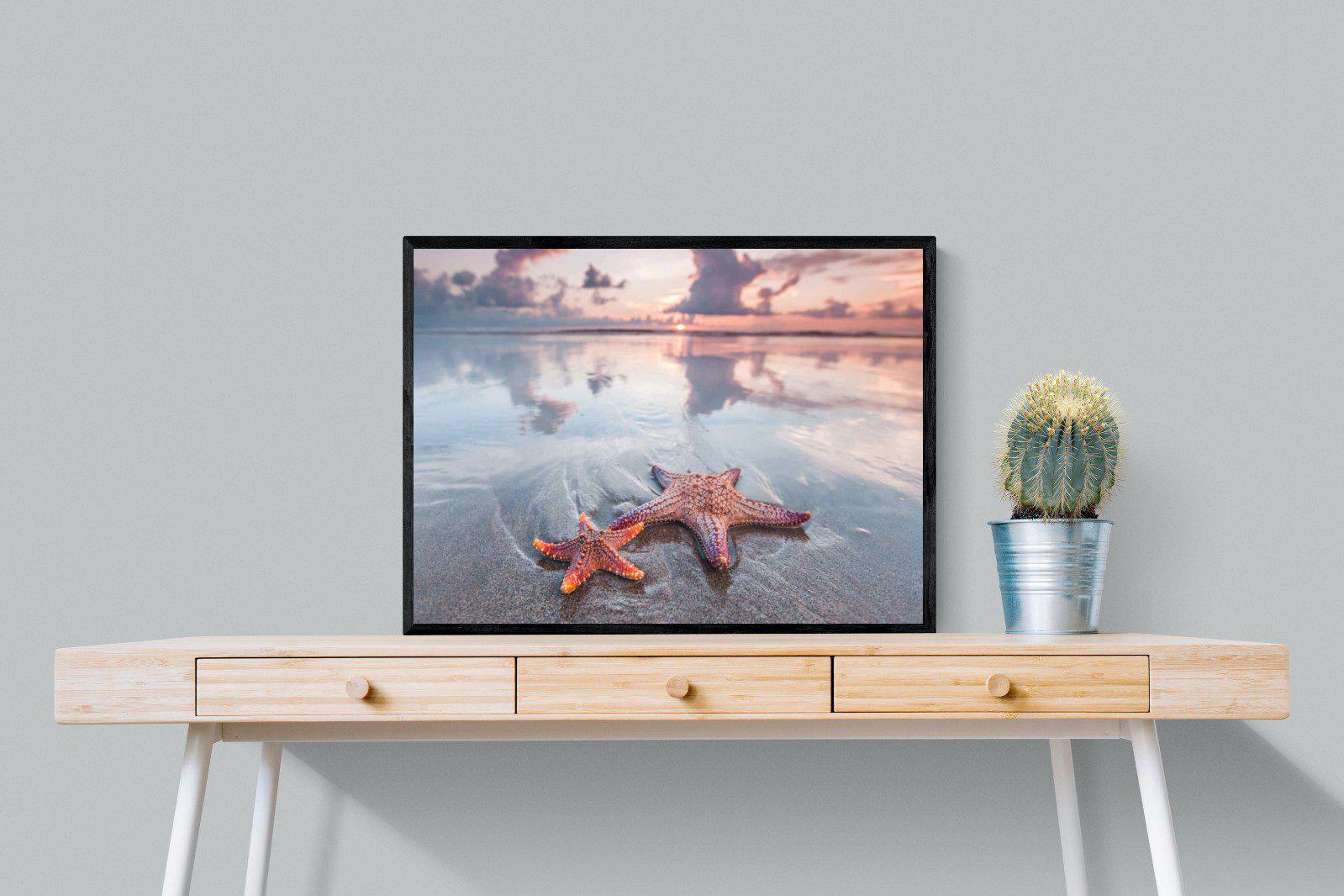 Starfish-Wall_Art-80 x 60cm-Mounted Canvas-Black-Pixalot