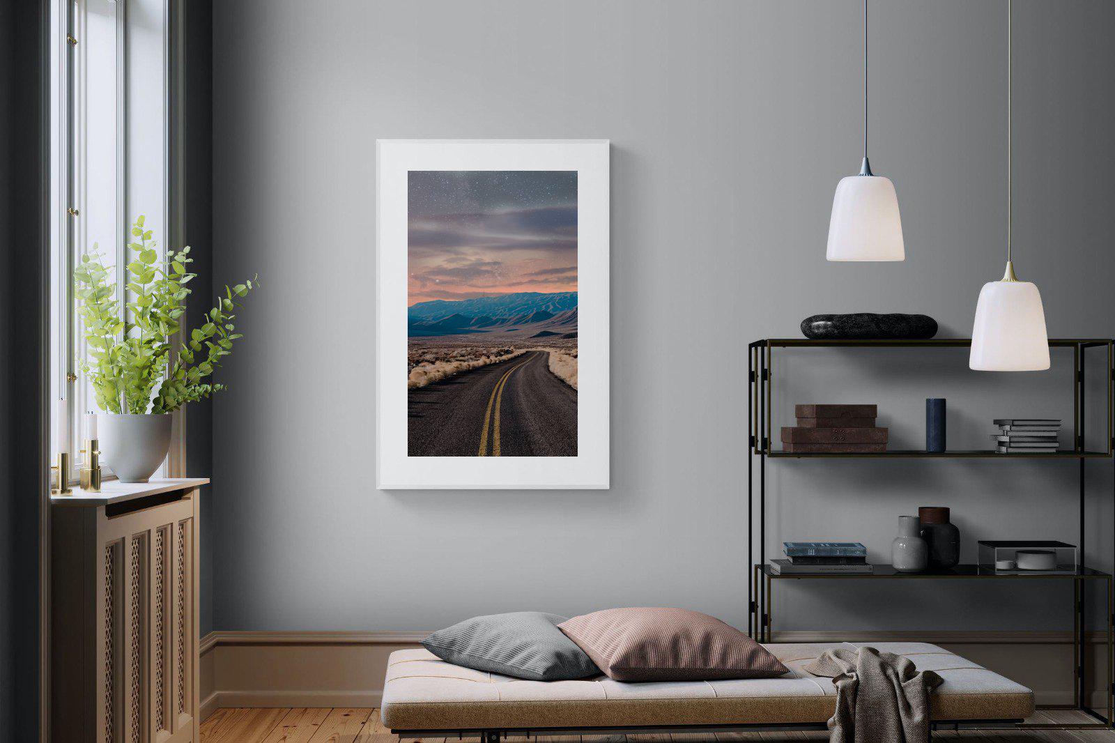 Starry Road-Wall_Art-100 x 150cm-Framed Print-White-Pixalot