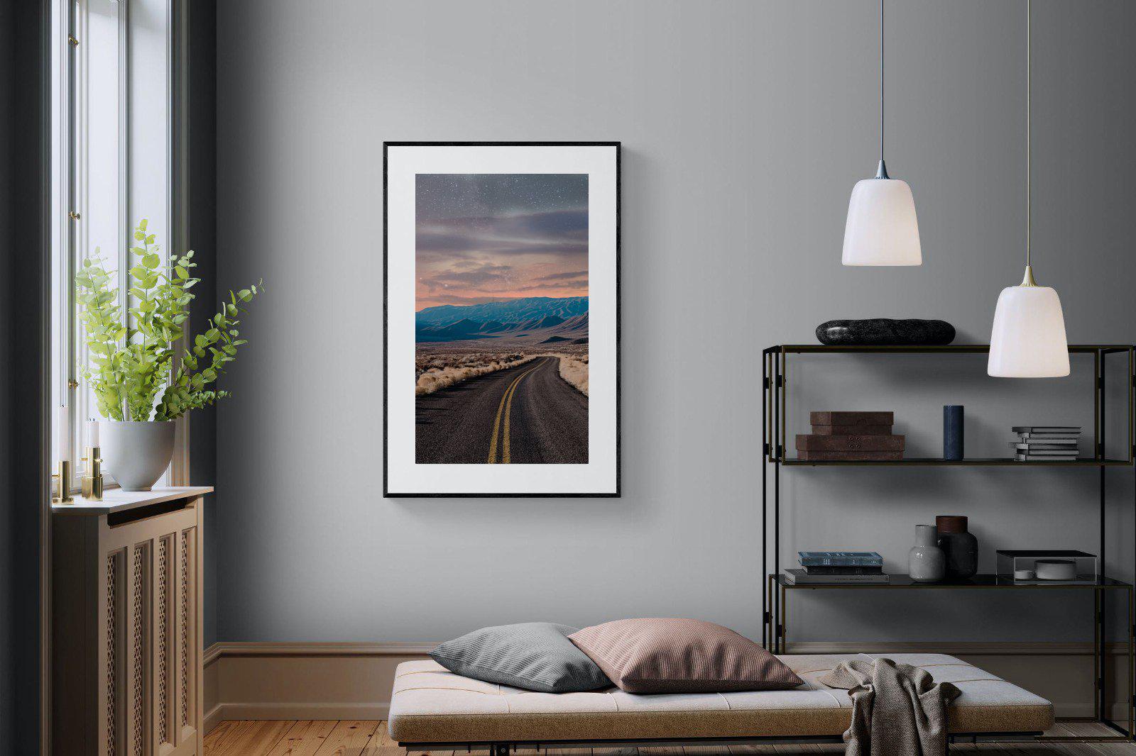 Starry Road-Wall_Art-100 x 150cm-Framed Print-Black-Pixalot