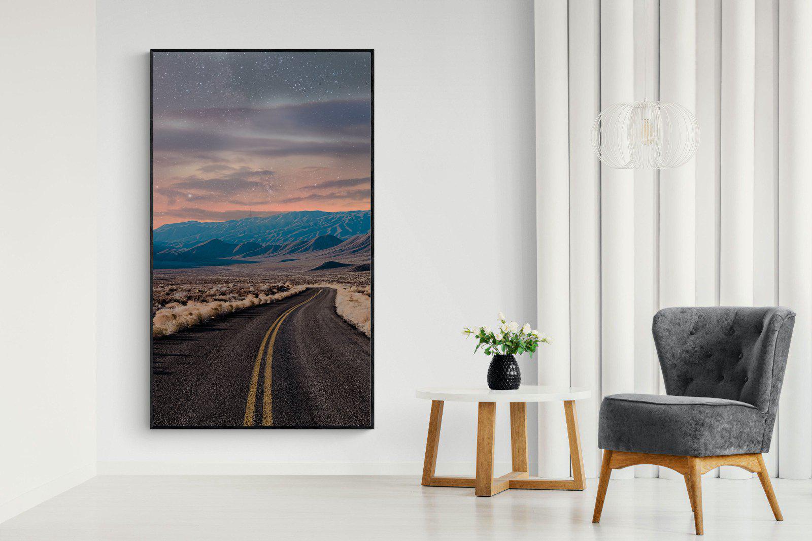 Starry Road-Wall_Art-130 x 220cm-Mounted Canvas-Black-Pixalot