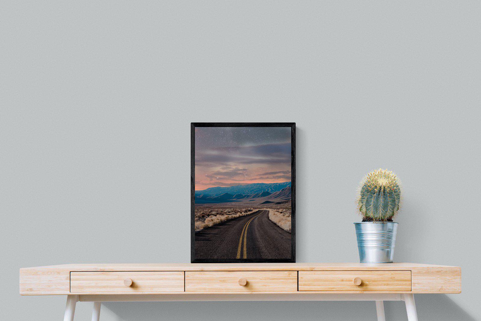 Starry Road-Wall_Art-45 x 60cm-Mounted Canvas-Black-Pixalot