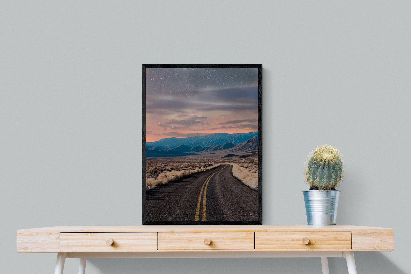 Starry Road-Wall_Art-60 x 80cm-Mounted Canvas-Black-Pixalot