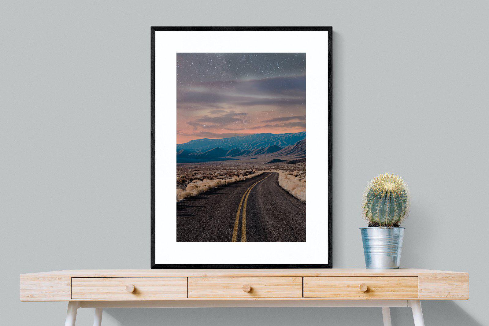 Starry Road-Wall_Art-75 x 100cm-Framed Print-Black-Pixalot
