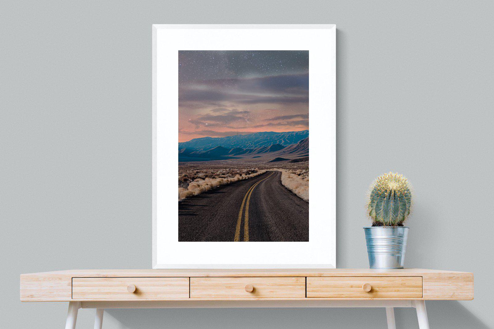 Starry Road-Wall_Art-75 x 100cm-Framed Print-White-Pixalot