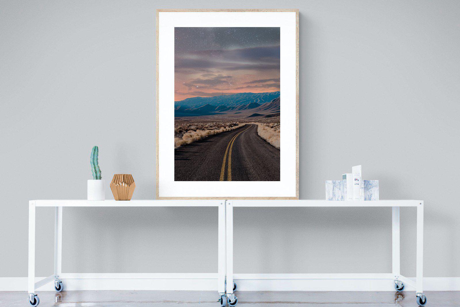Starry Road-Wall_Art-90 x 120cm-Framed Print-Wood-Pixalot