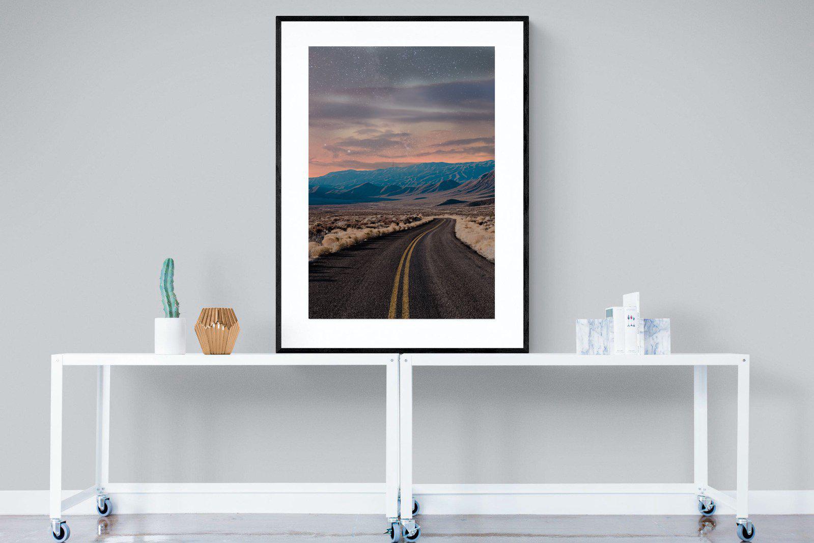 Starry Road-Wall_Art-90 x 120cm-Framed Print-Black-Pixalot