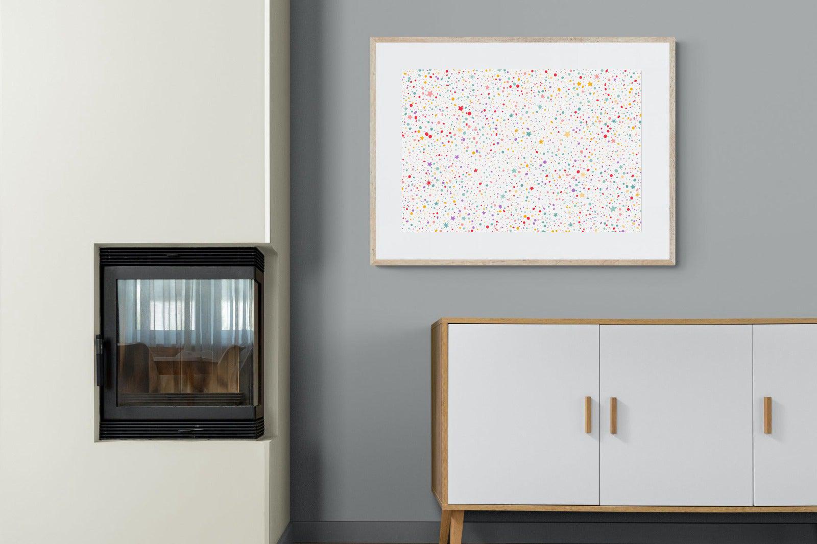 Stars & Dots-Wall_Art-100 x 75cm-Framed Print-Wood-Pixalot