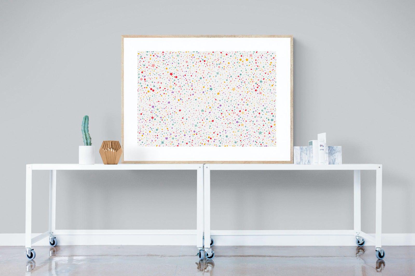 Stars & Dots-Wall_Art-120 x 90cm-Framed Print-Wood-Pixalot