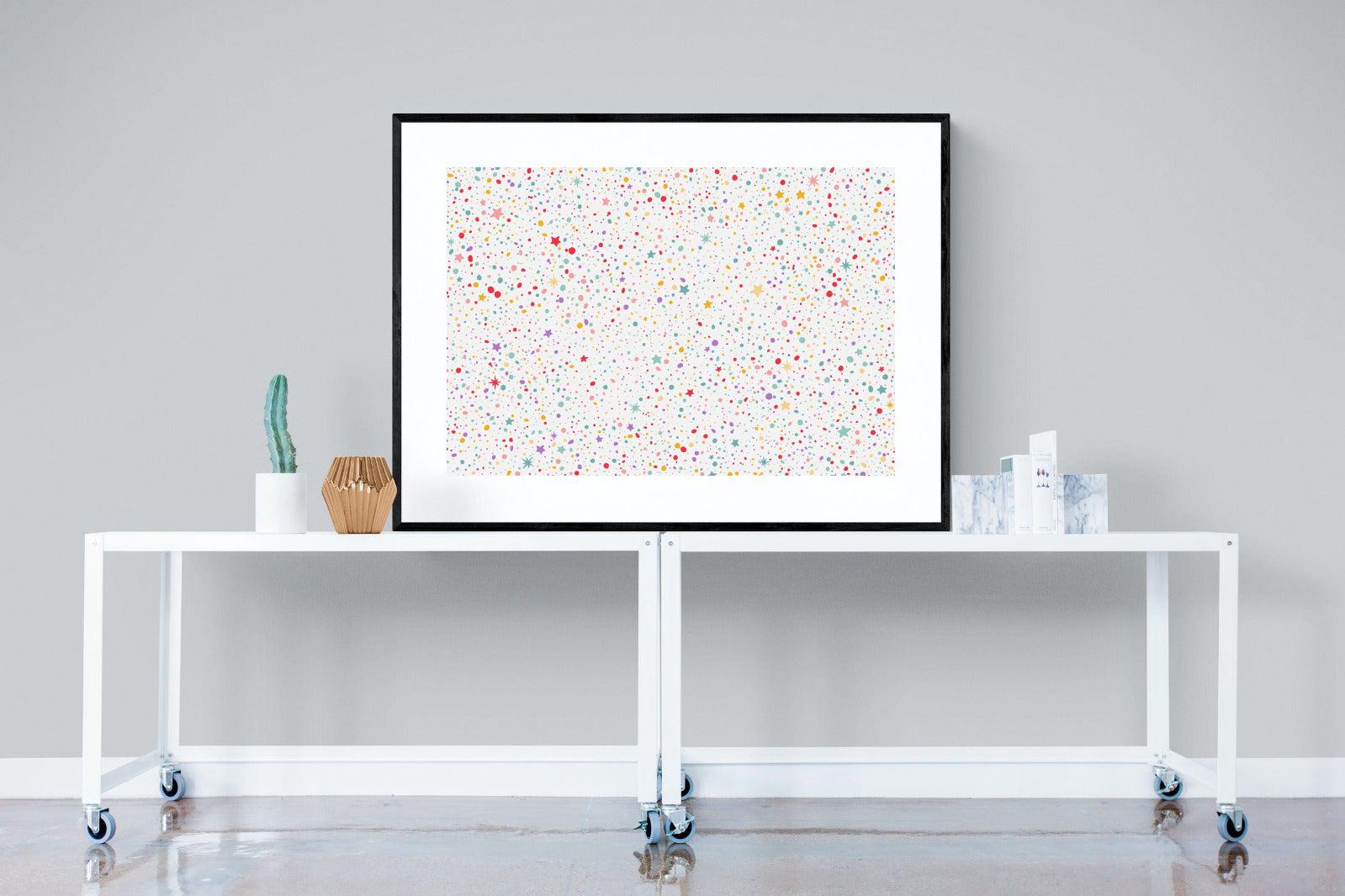 Stars & Dots-Wall_Art-120 x 90cm-Framed Print-Black-Pixalot