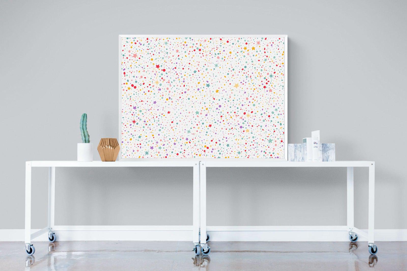 Stars & Dots-Wall_Art-120 x 90cm-Mounted Canvas-White-Pixalot