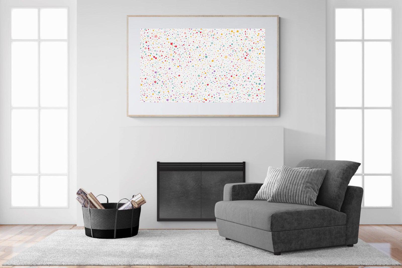 Stars & Dots-Wall_Art-150 x 100cm-Framed Print-Wood-Pixalot