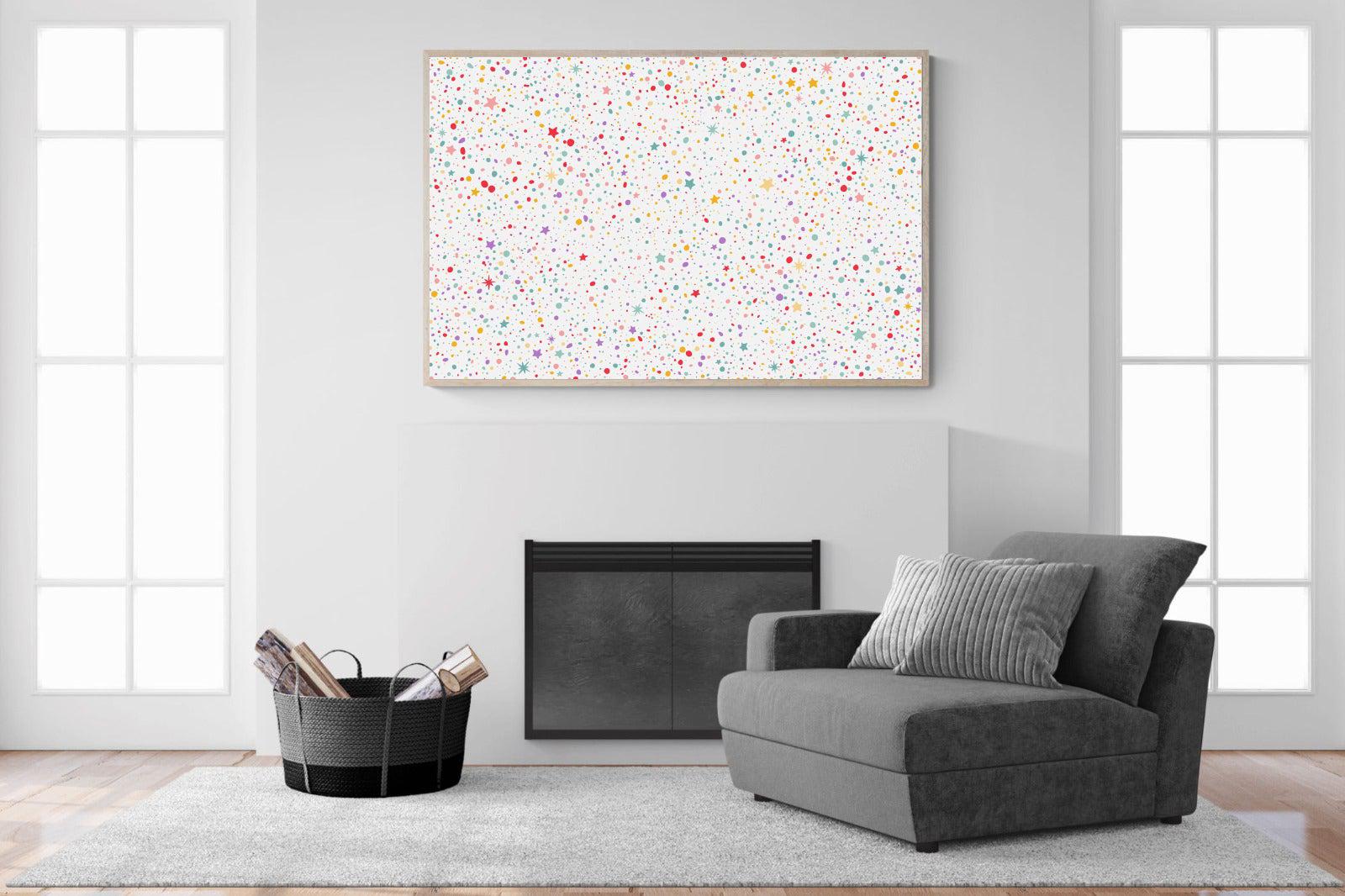 Stars & Dots-Wall_Art-150 x 100cm-Mounted Canvas-Wood-Pixalot