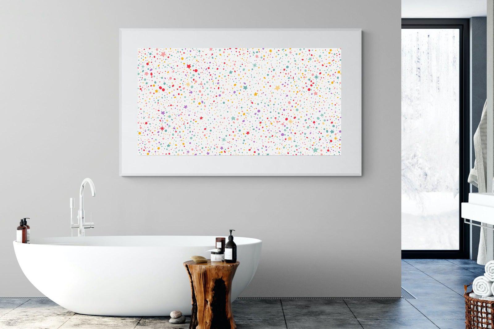 Stars & Dots-Wall_Art-180 x 110cm-Framed Print-White-Pixalot