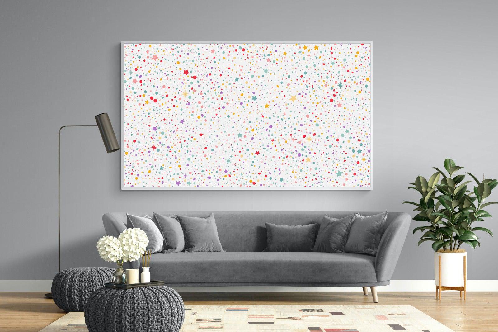 Stars & Dots-Wall_Art-220 x 130cm-Mounted Canvas-White-Pixalot