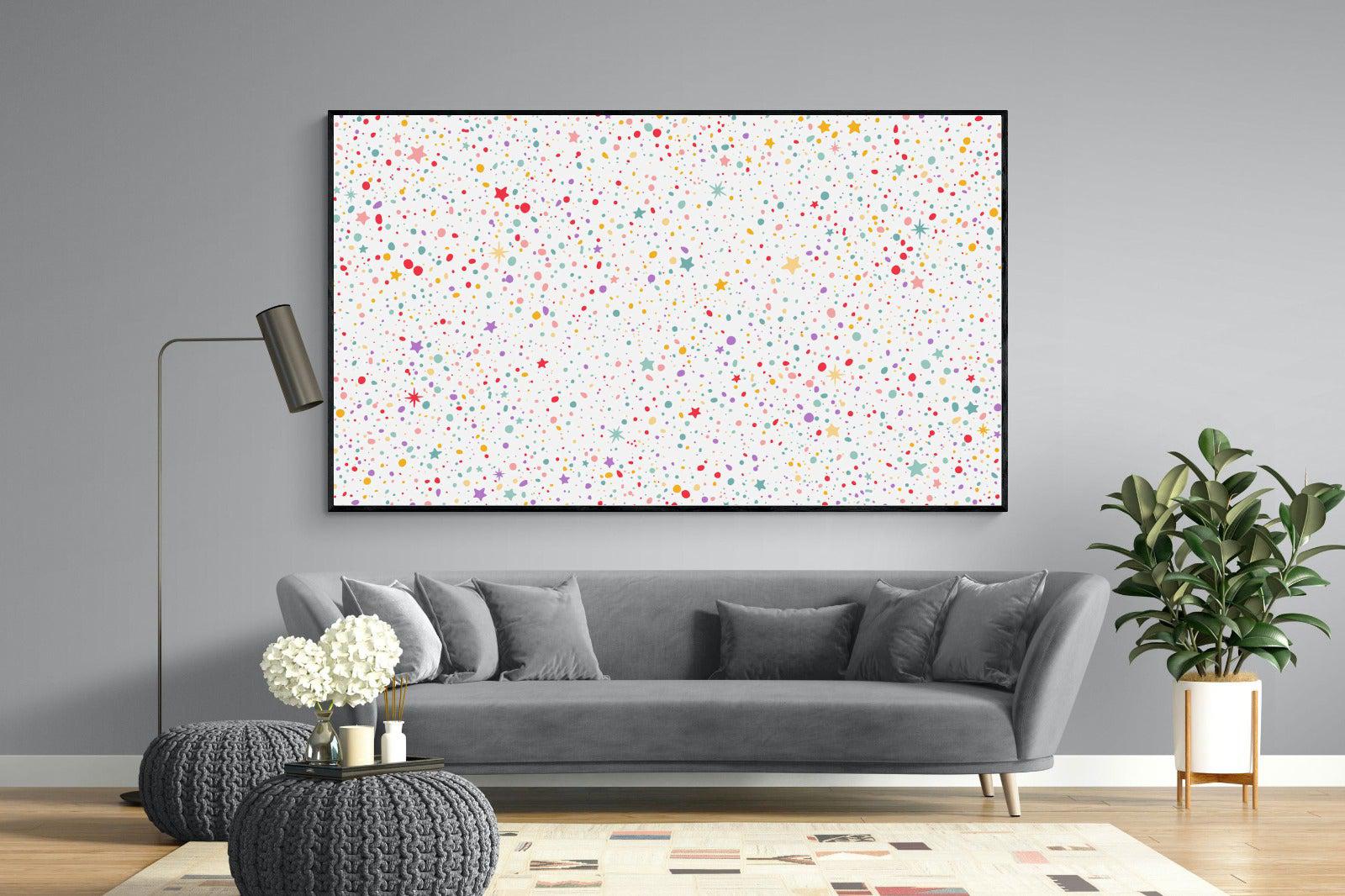 Stars & Dots-Wall_Art-220 x 130cm-Mounted Canvas-Black-Pixalot