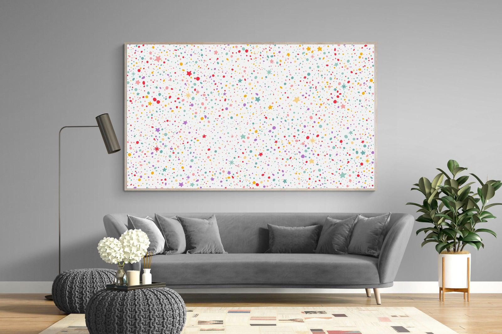 Stars & Dots-Wall_Art-220 x 130cm-Mounted Canvas-Wood-Pixalot