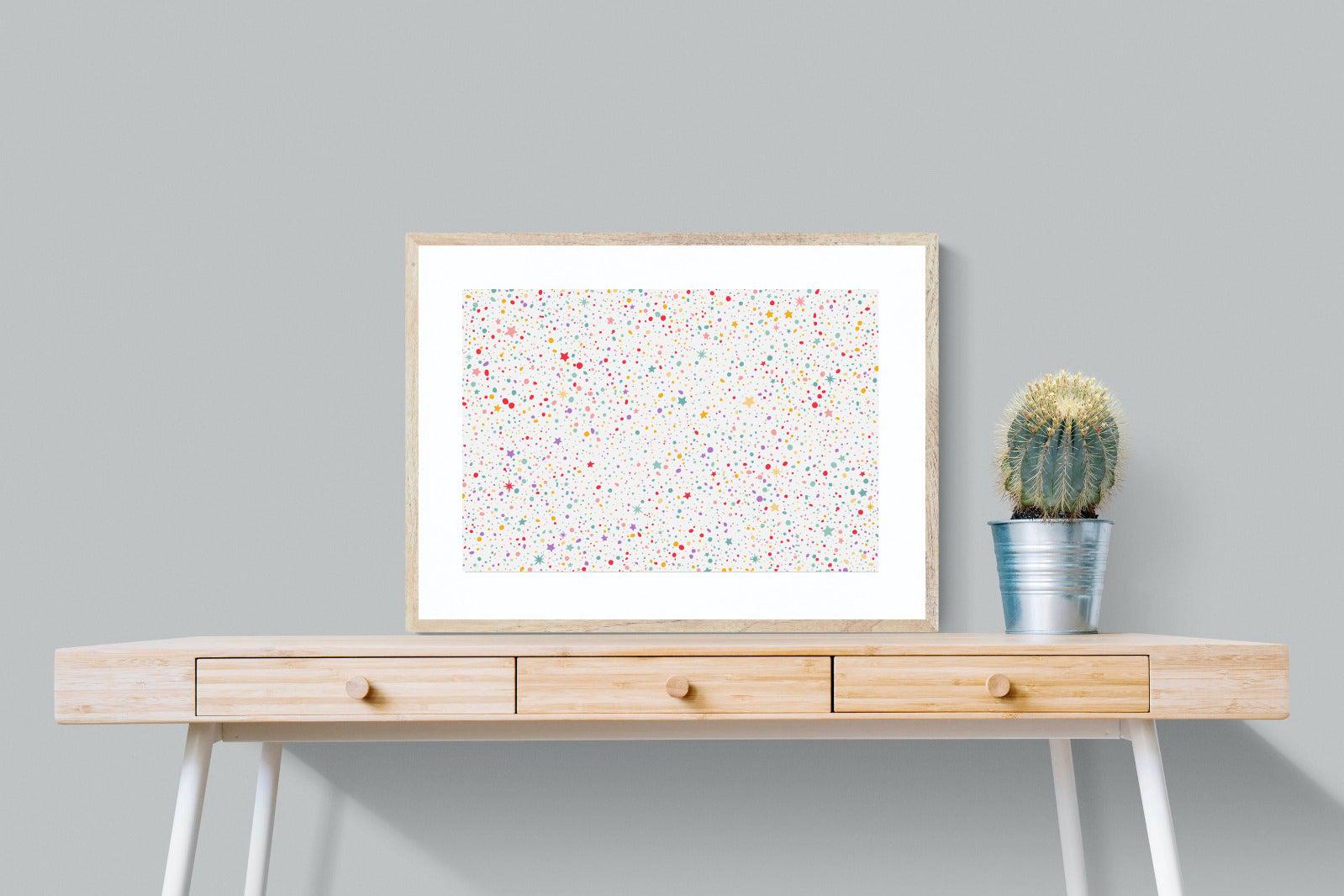 Stars & Dots-Wall_Art-80 x 60cm-Framed Print-Wood-Pixalot