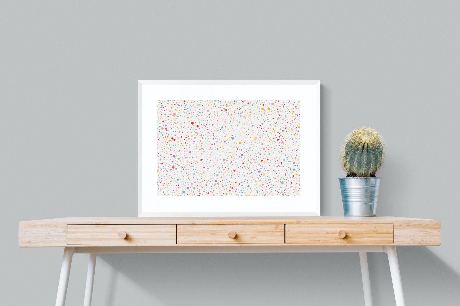 Stars & Dots-Wall_Art-80 x 60cm-Framed Print-White-Pixalot