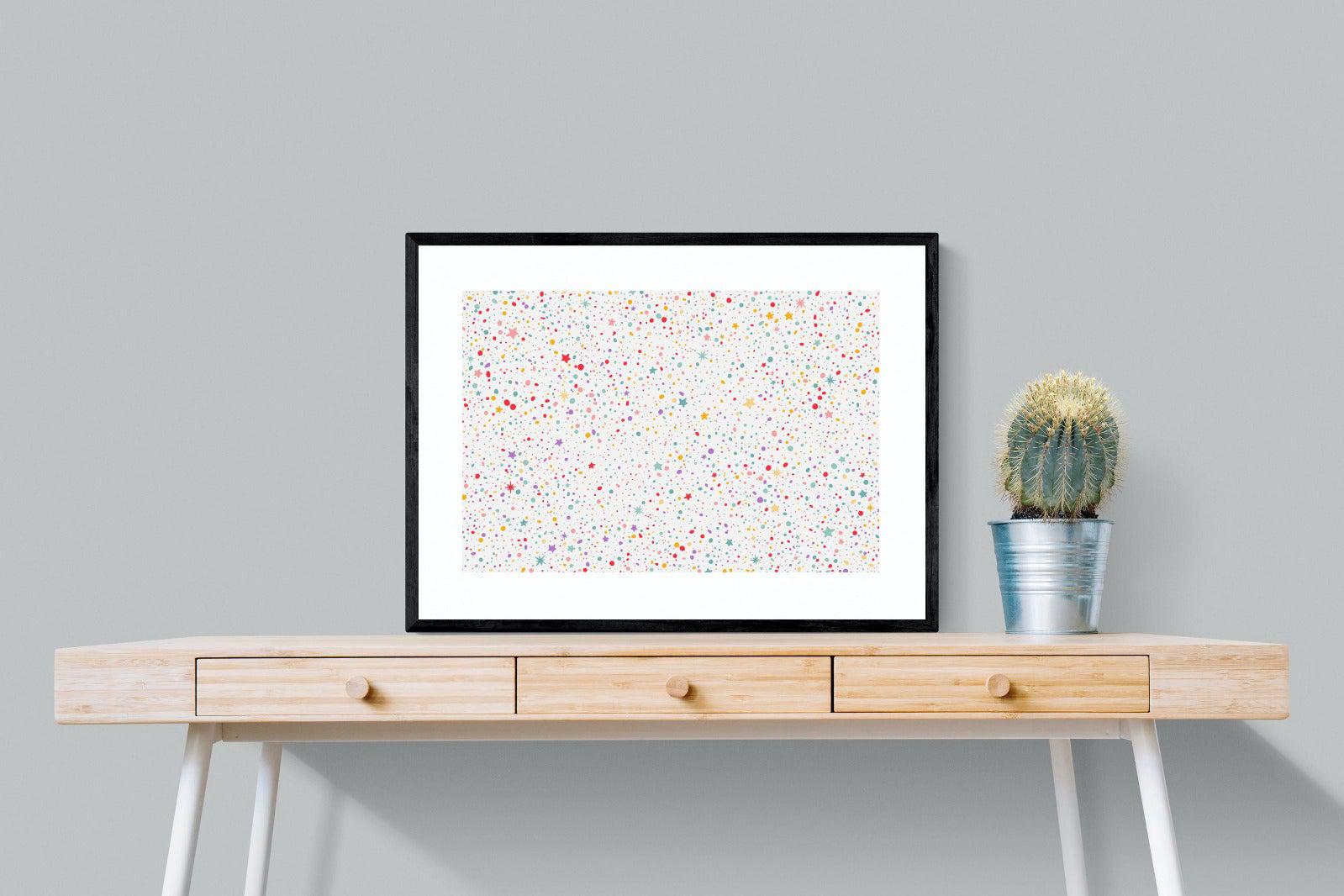 Stars & Dots-Wall_Art-80 x 60cm-Framed Print-Black-Pixalot